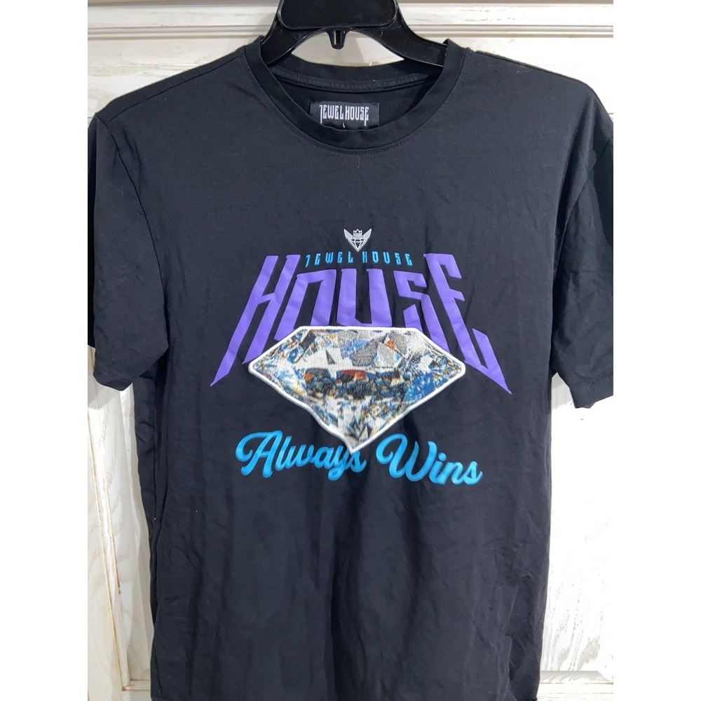 Jewel House Large House Always Wins Embroidered Diamond Shirt